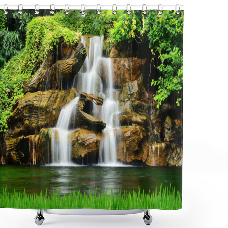 Personality  Artificial Waterfall Shower Curtains