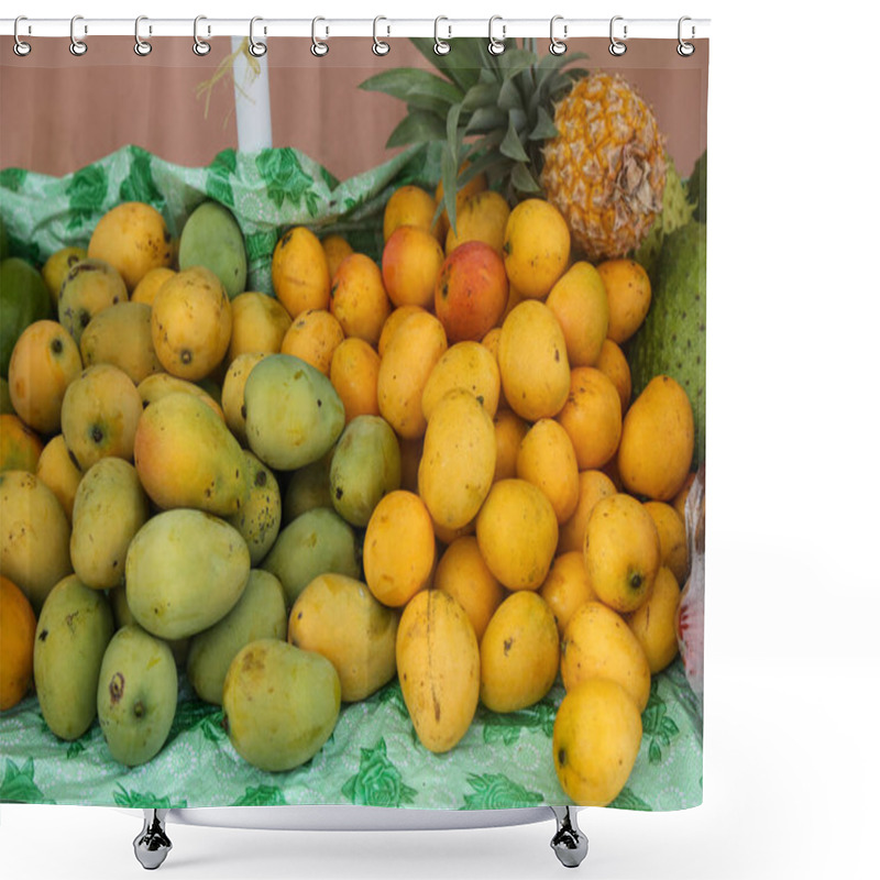 Personality  Fresh Tropical Fruits At The Local Market In Grenada Shower Curtains