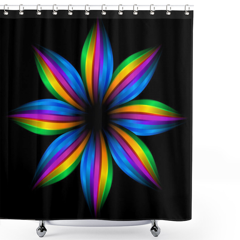 Personality  Abstract Rainbow Flower Shower Curtains