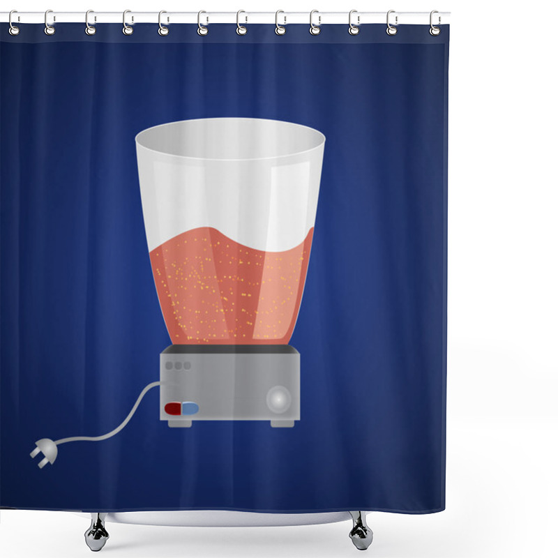 Personality  Food Processor Vector. Vector Illustration. Shower Curtains