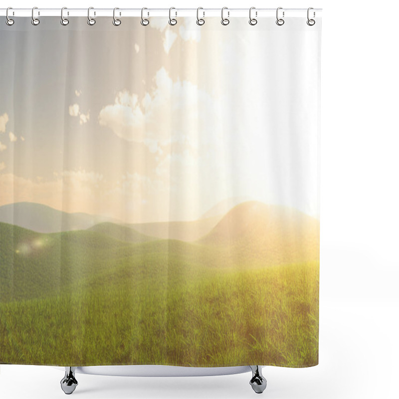 Personality  Wonderful Lush Green Mysterious Fairy Tale Summer Field Shower Curtains