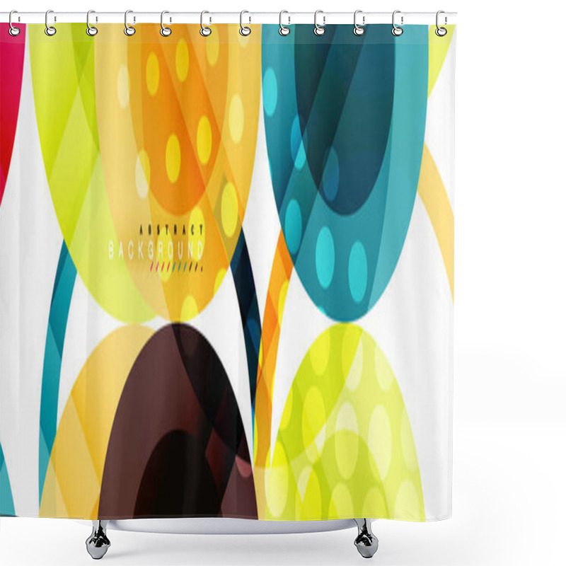 Personality  Overlapping Circles Design Background Shower Curtains