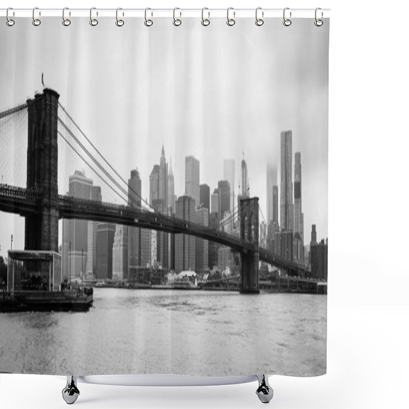 Personality  Brooklyn Bridge New York City East River Manhatten Shower Curtains