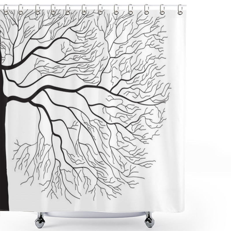 Personality  Tree Silhouette On White Shower Curtains