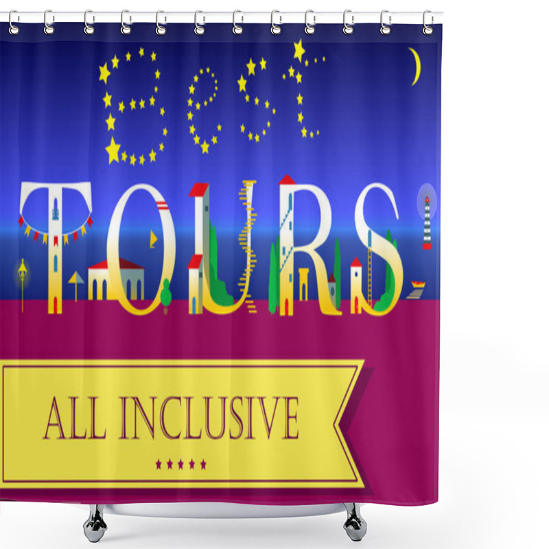 Personality  Best Tours. All Inclusive. Night Beach Shower Curtains