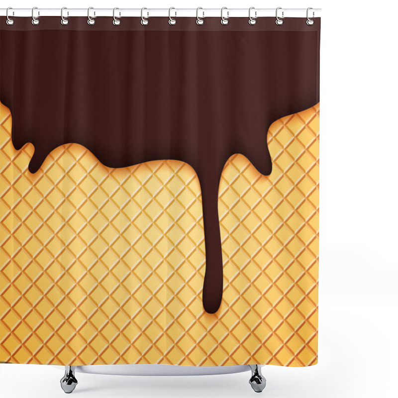 Personality  Abstract Vector Cover With Chocolate Ice Cream Glaze And Wafer Shower Curtains