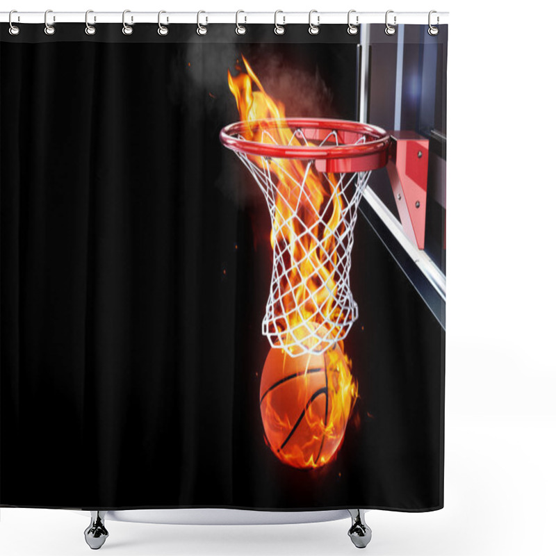 Personality  Flaming Basketball Shower Curtains