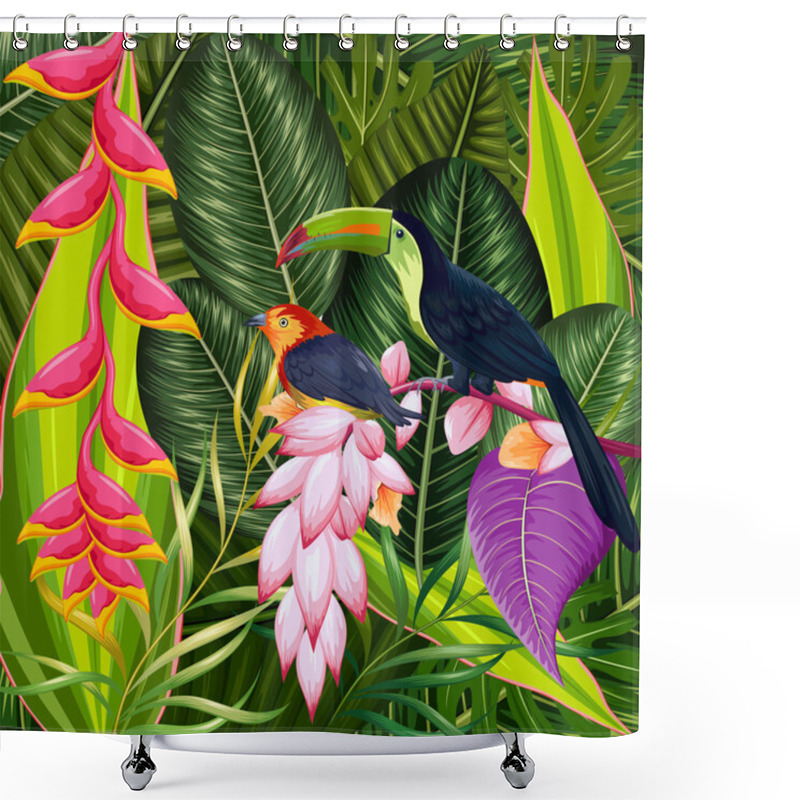 Personality  Exotic Tropical Background Shower Curtains