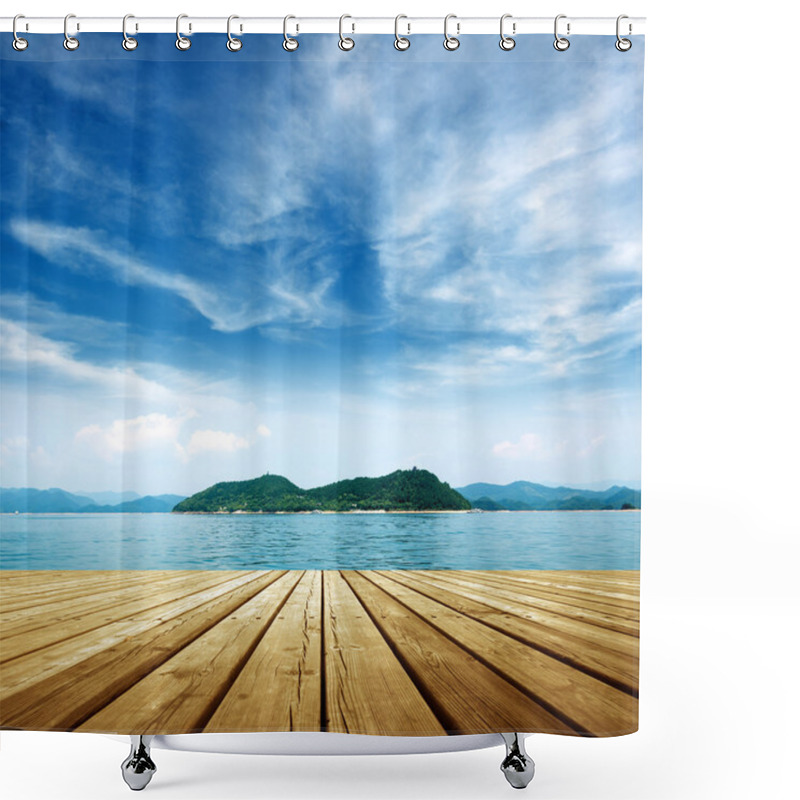 Personality  Platform Beside Sea Shower Curtains