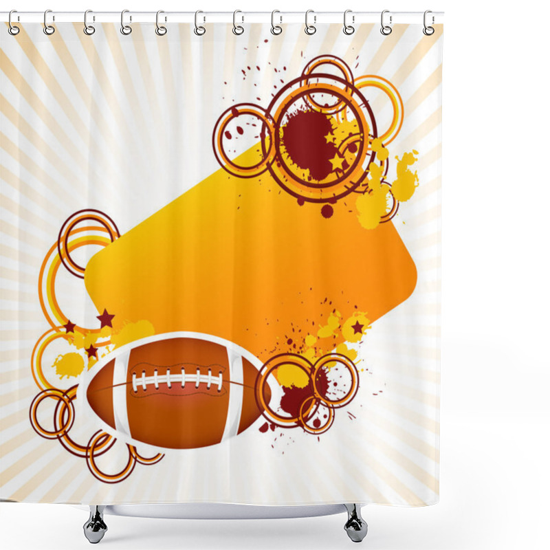 Personality  Rugby Ball Shower Curtains