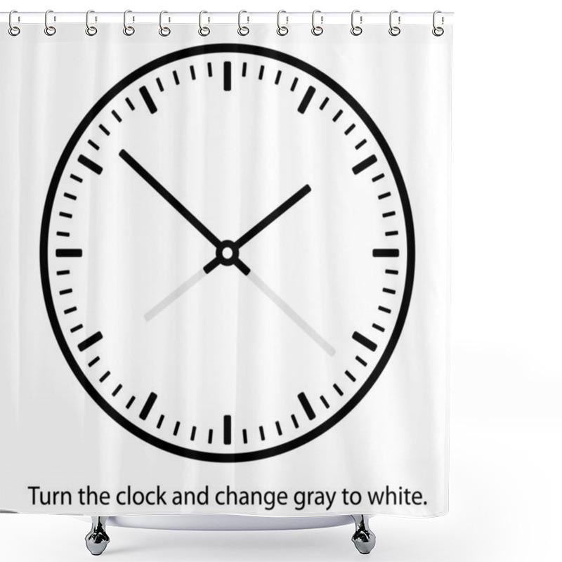 Personality  Clock Face - Easy Change Time Shower Curtains