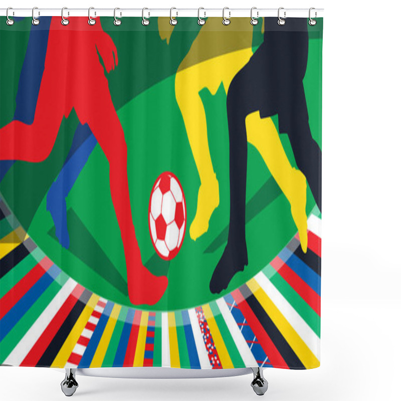 Personality  EURO 2024 Final Tournament Soccer European Championship League Summer Games Kids Camp Football Competition Abstract Fluid Shapes Lines Background. Sports Event Festival Blue Card Brochure Cover Banner, Social Media Design  Template Sign 2024 Germany Shower Curtains