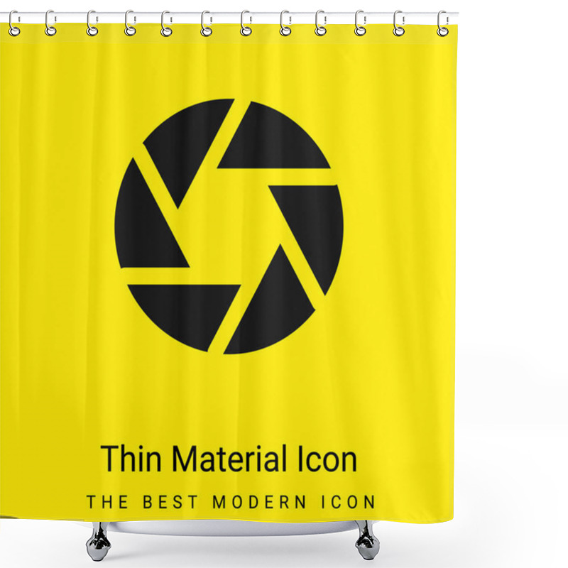 Personality  Aperture Minimal Bright Yellow Material Icon Shower Curtains