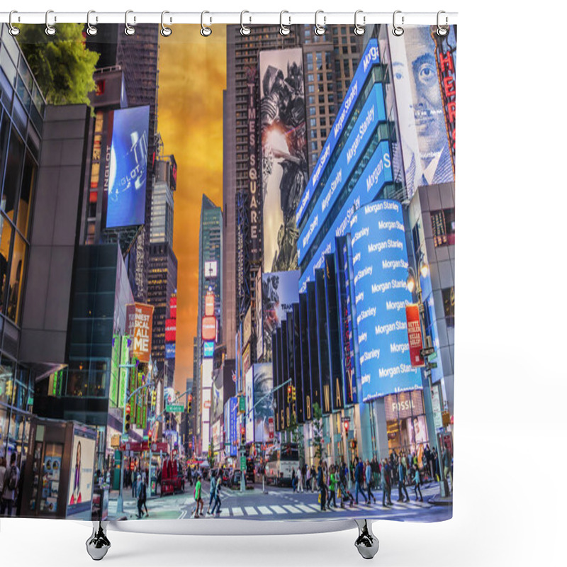 Personality   Advertisements In Times Square At Sunset Shower Curtains