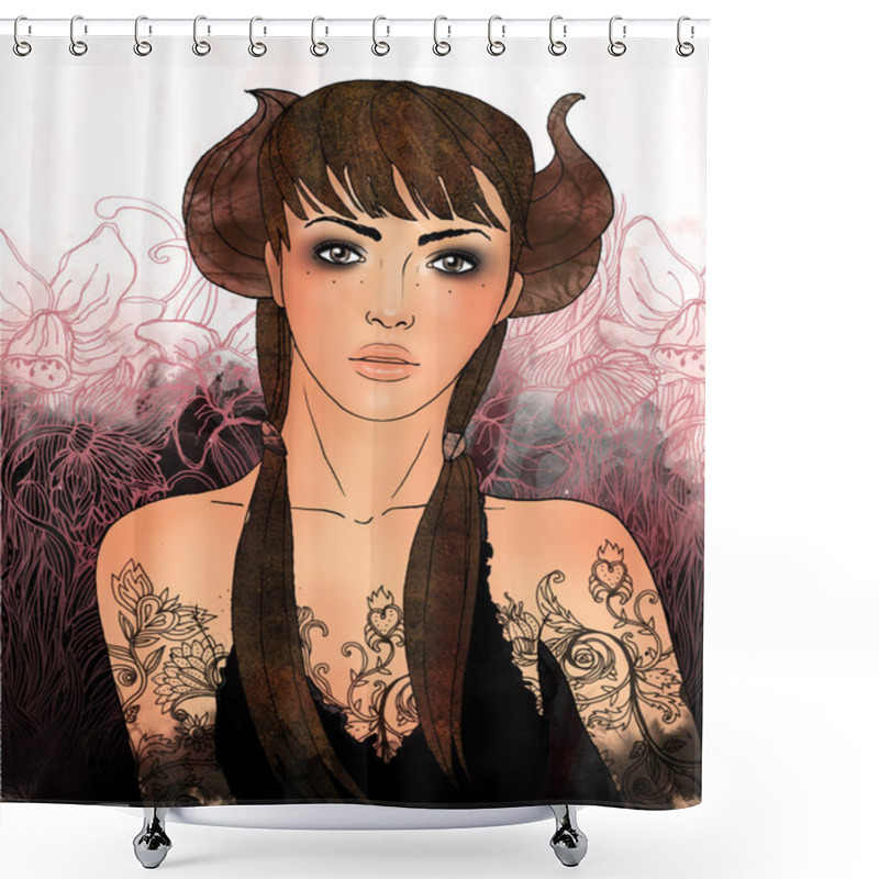 Personality  Taurus Astrological Sign As A Beautiful Girl Shower Curtains