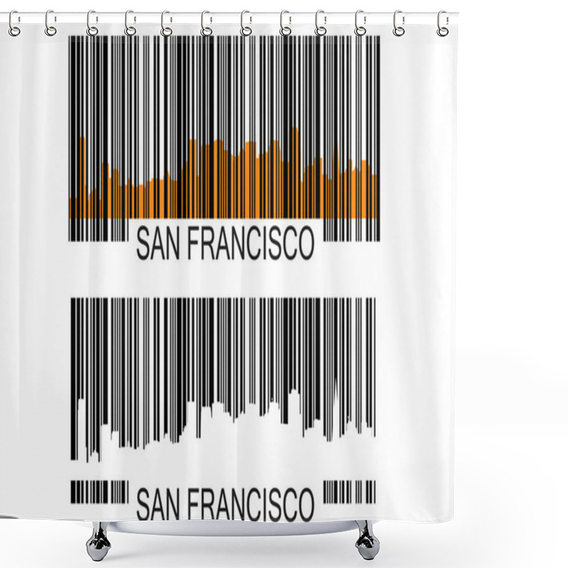 Personality  San Francisco Barcode Shower Curtains