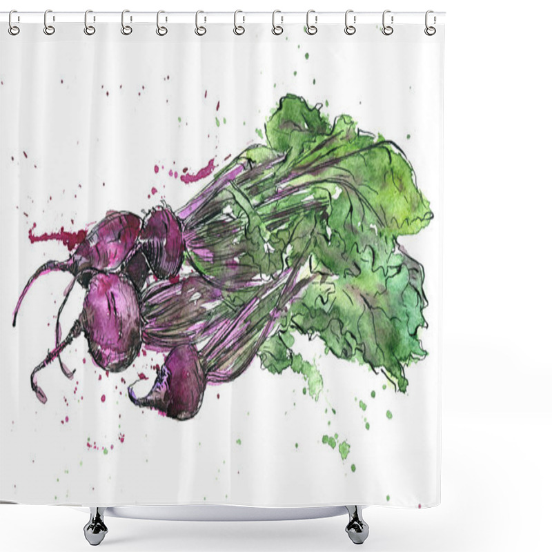 Personality  Hand Drawn Beets Shower Curtains