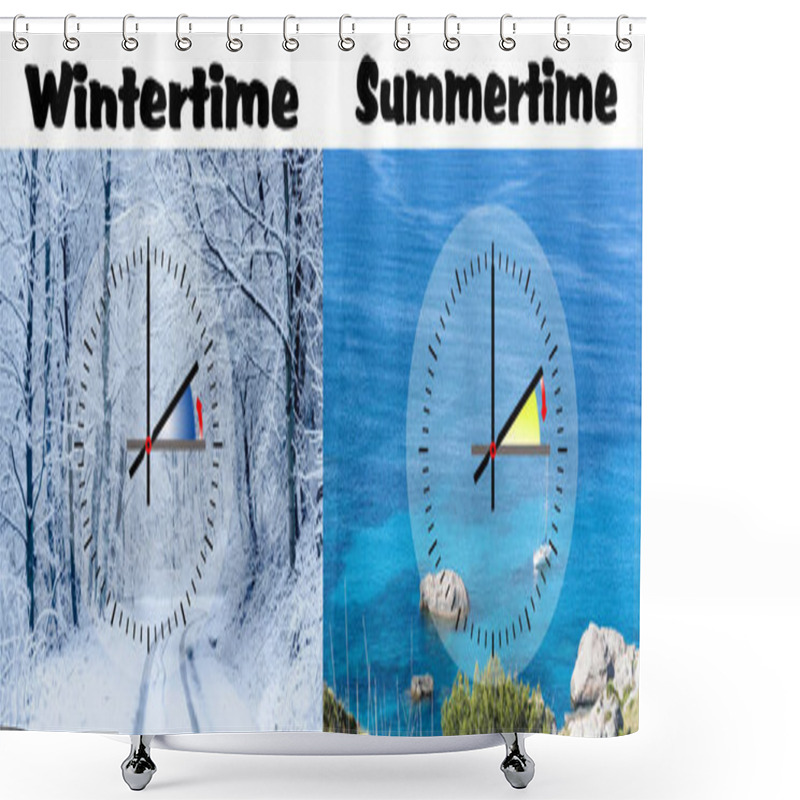 Personality  Representation Of Winter Time Vs. Summer Time, Shower Curtains