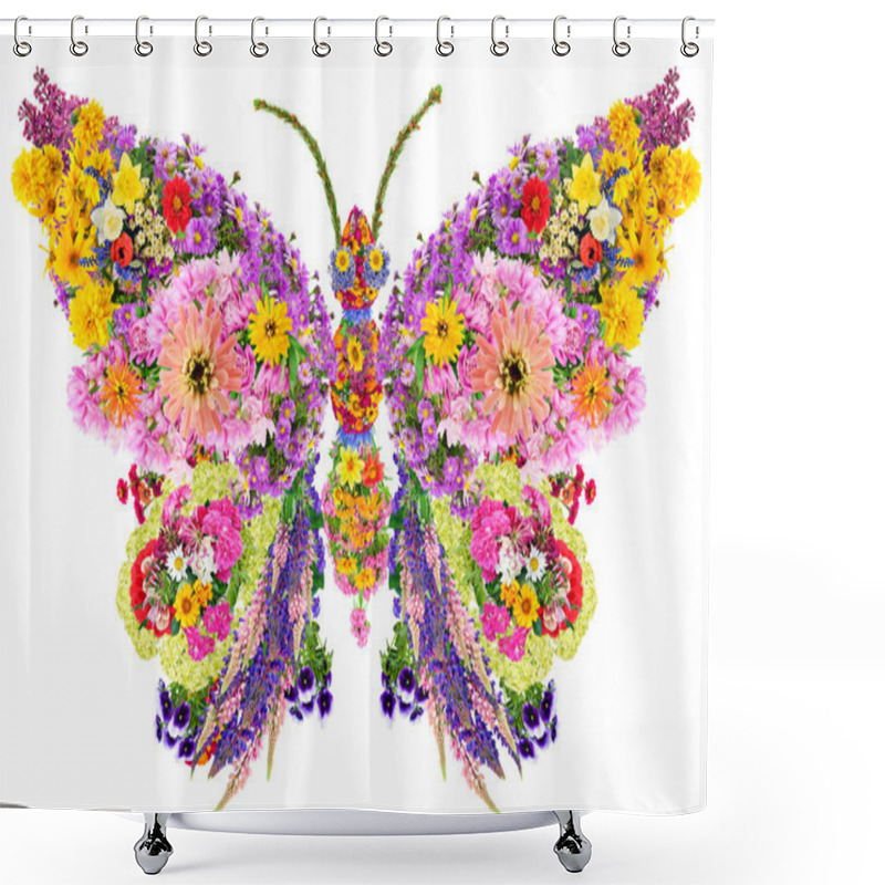 Personality  Butterfly From Summer Flowers Shower Curtains