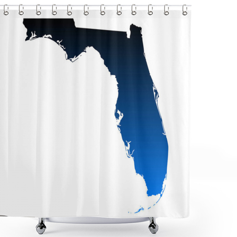 Personality  Map Of Florida, Graphic Geography Map Shower Curtains