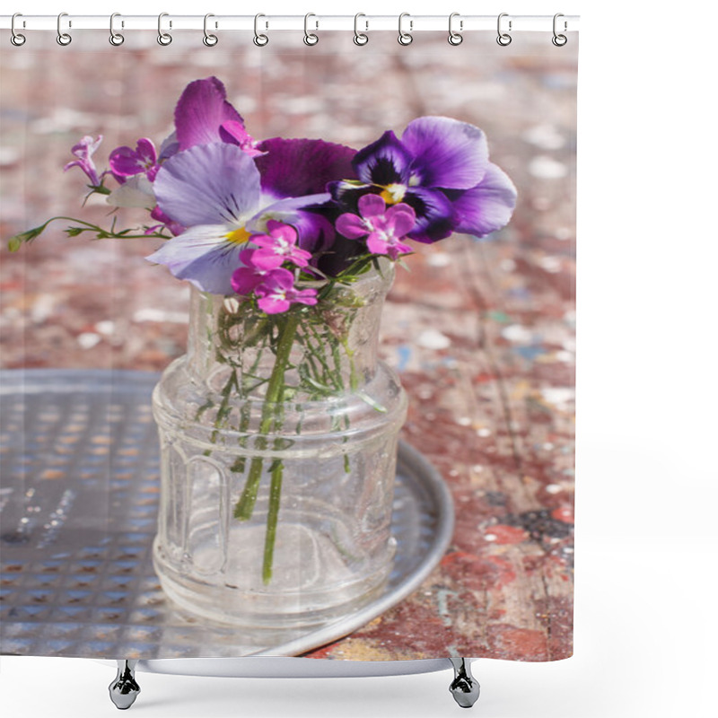 Personality  Summer Flowers In Jar Shower Curtains