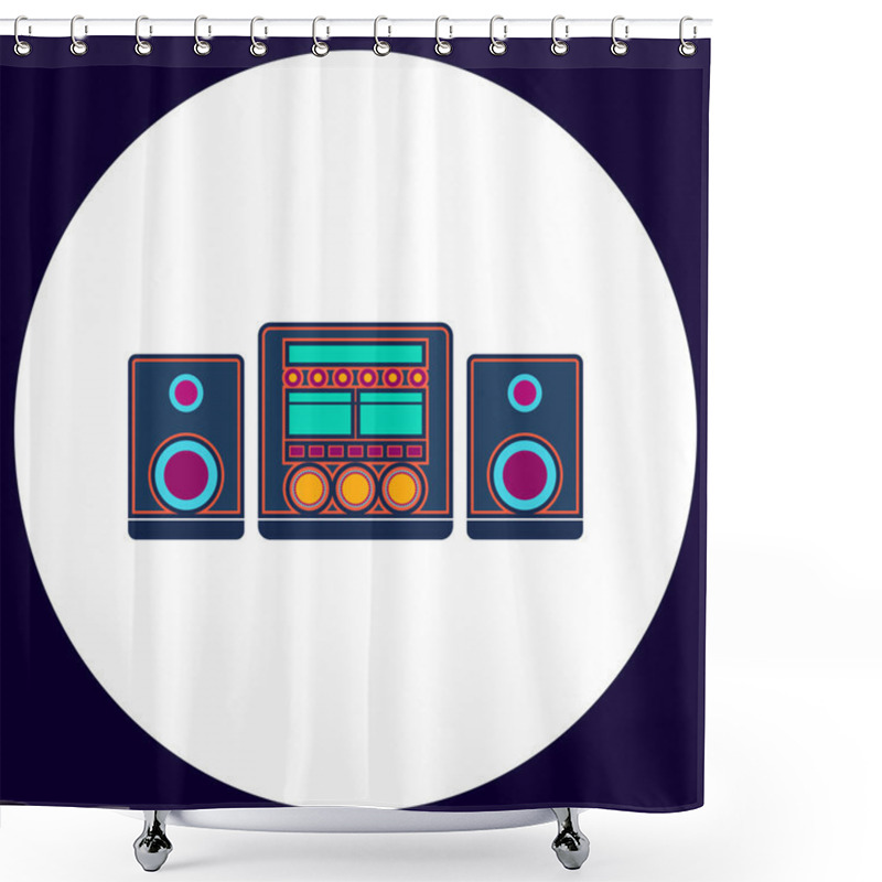 Personality  Sound System Computer Symbol Shower Curtains