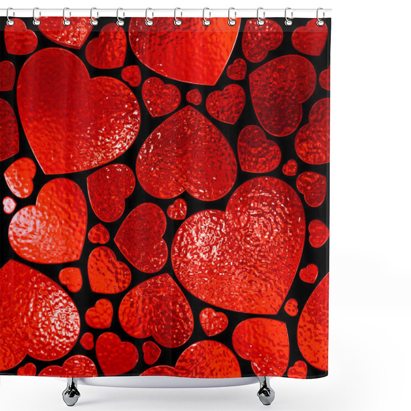 Personality  Seamlessly Red Hearts Pattern. Shower Curtains