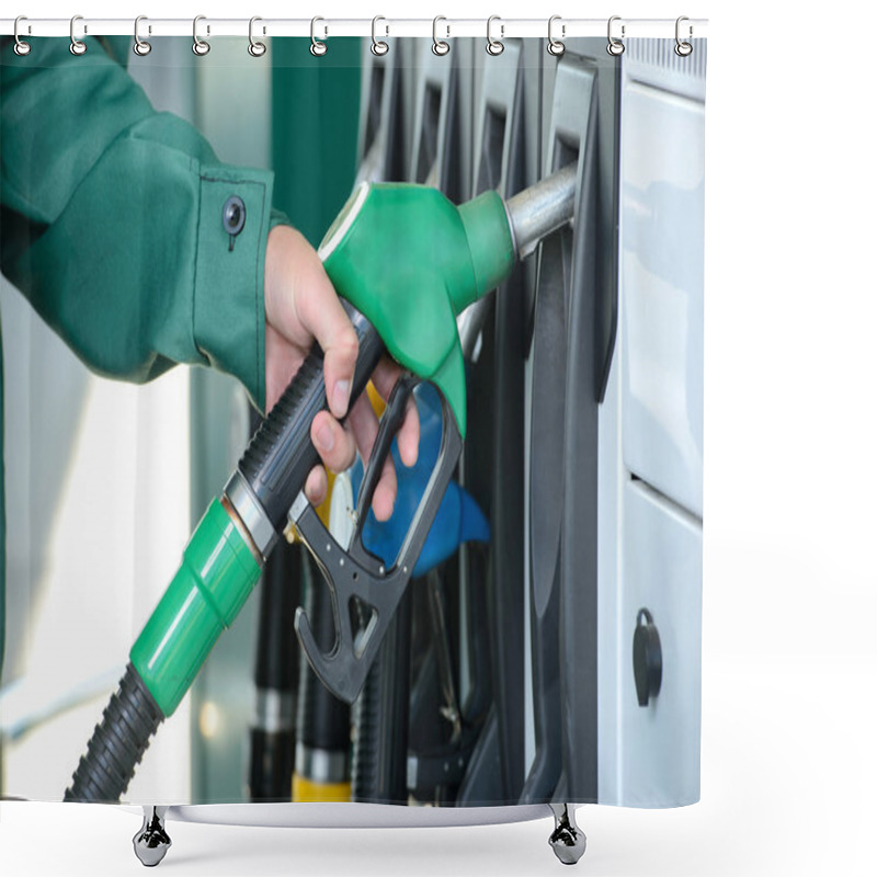 Personality  Petrol Filling Station Shower Curtains