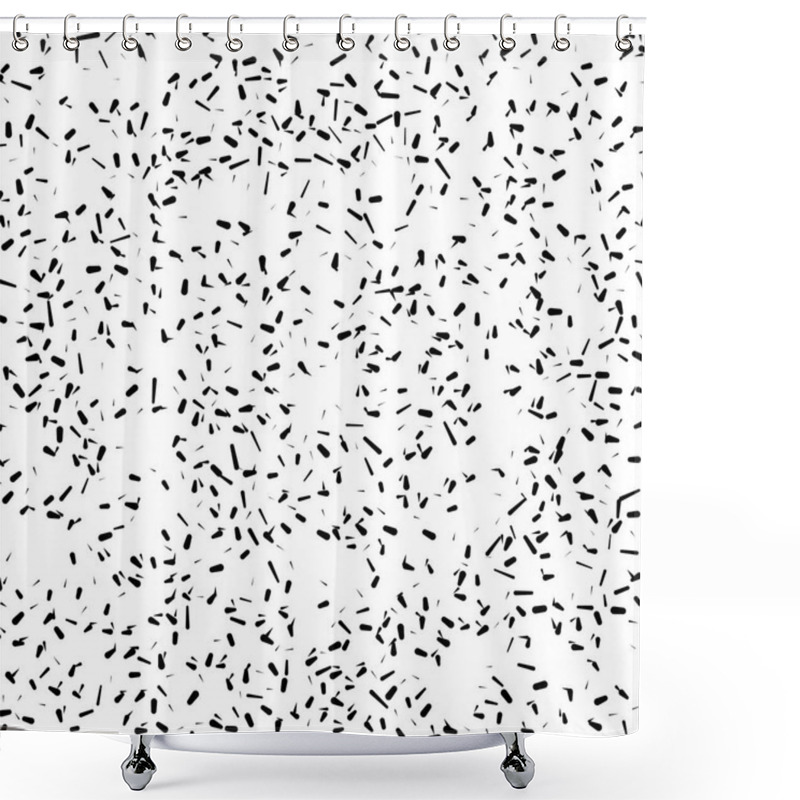 Personality  Chaotic Scattered Shapes Pattern Shower Curtains