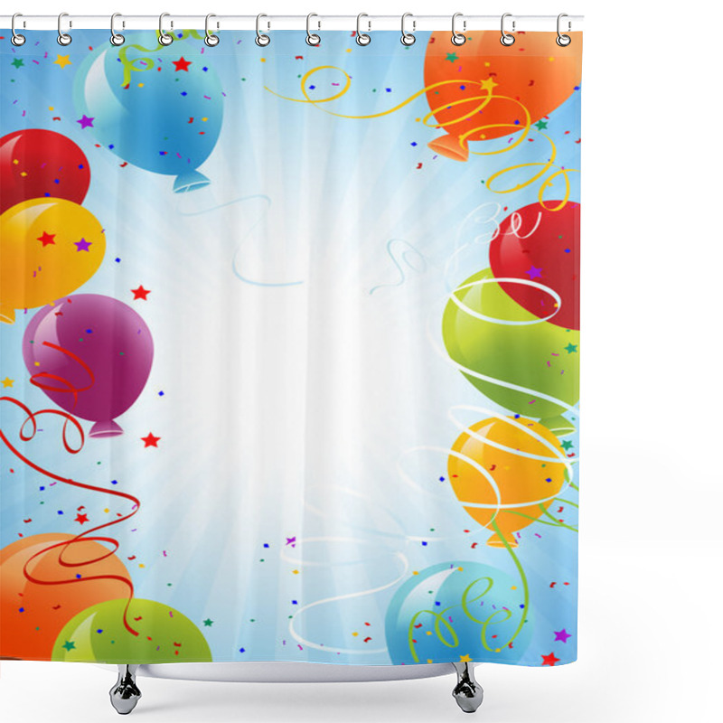 Personality  Celebration Background With Balloons Shower Curtains