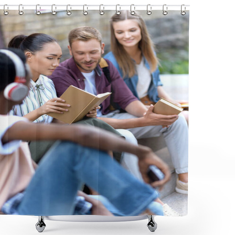 Personality  Multiethnic Students Studying Together Shower Curtains