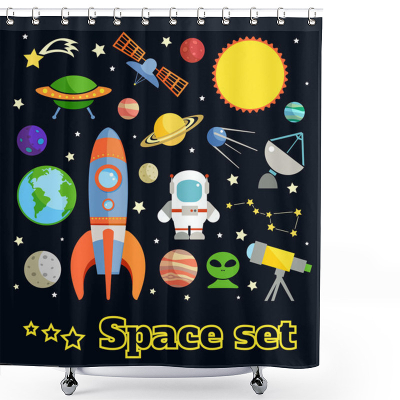 Personality  Space Elements Set Shower Curtains