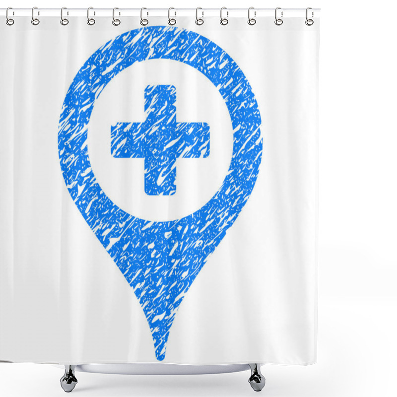 Personality  Hospital Map Pointer Grunge Icon Shower Curtains