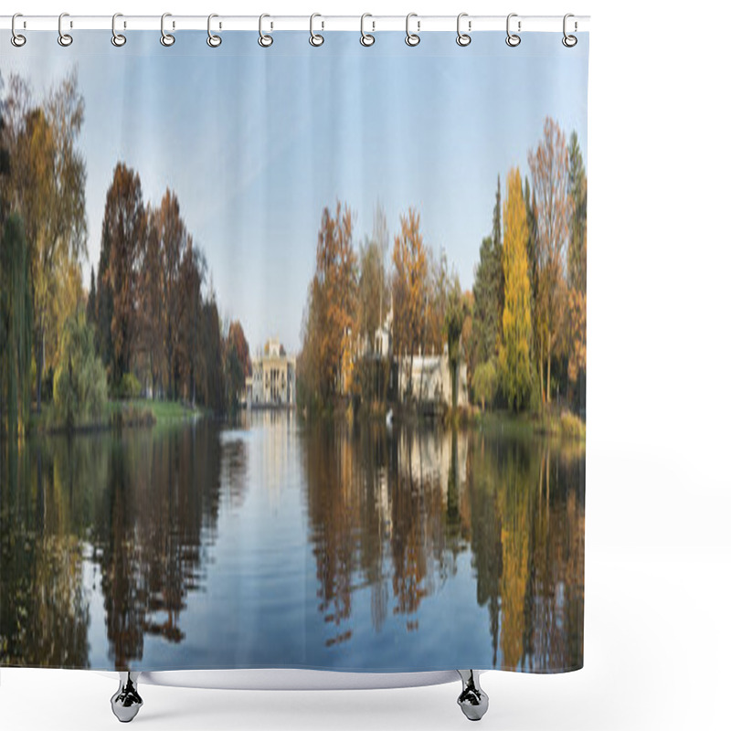 Personality  Panorama Of Royal Palace On The Water In The Lazienki Park, Wars Shower Curtains