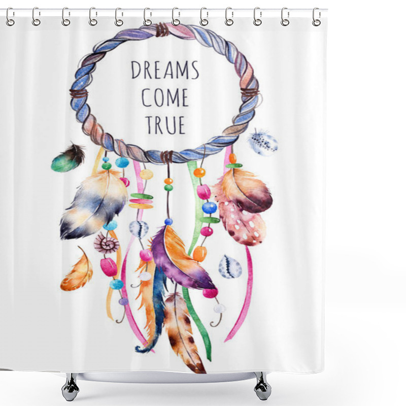 Personality  Hand Drawn Illustration Of Dreamcatcher. Shower Curtains