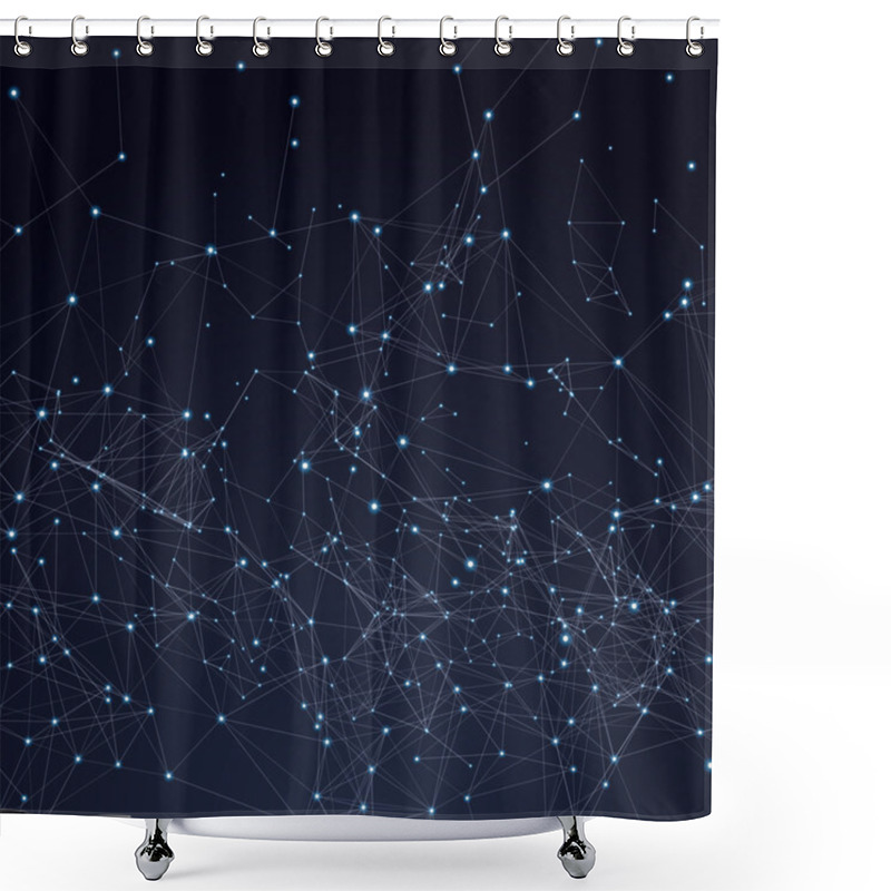 Personality  Abstract Triangles Space Low Poly Shower Curtains