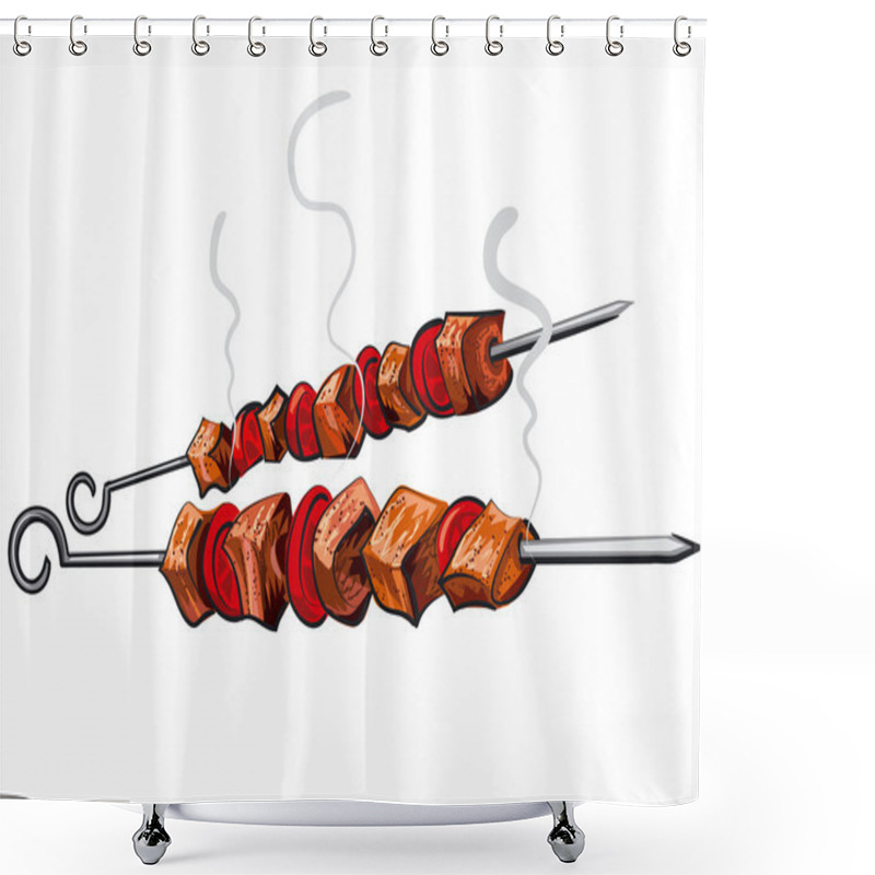 Personality  Grilled Meat Kebab Shower Curtains