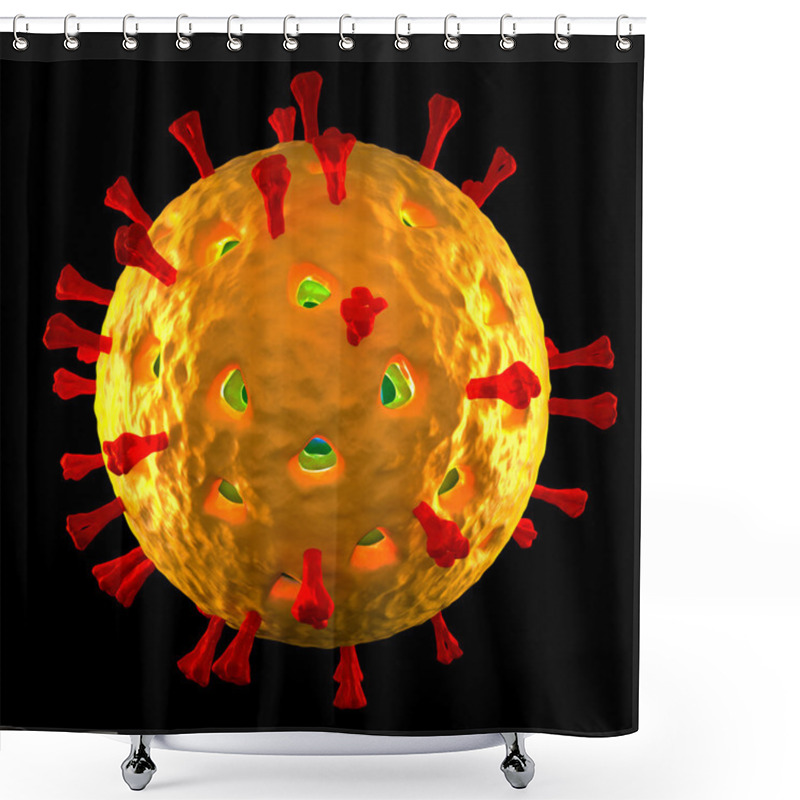 Personality  Rotavirus Cell - Isolated On Black Shower Curtains