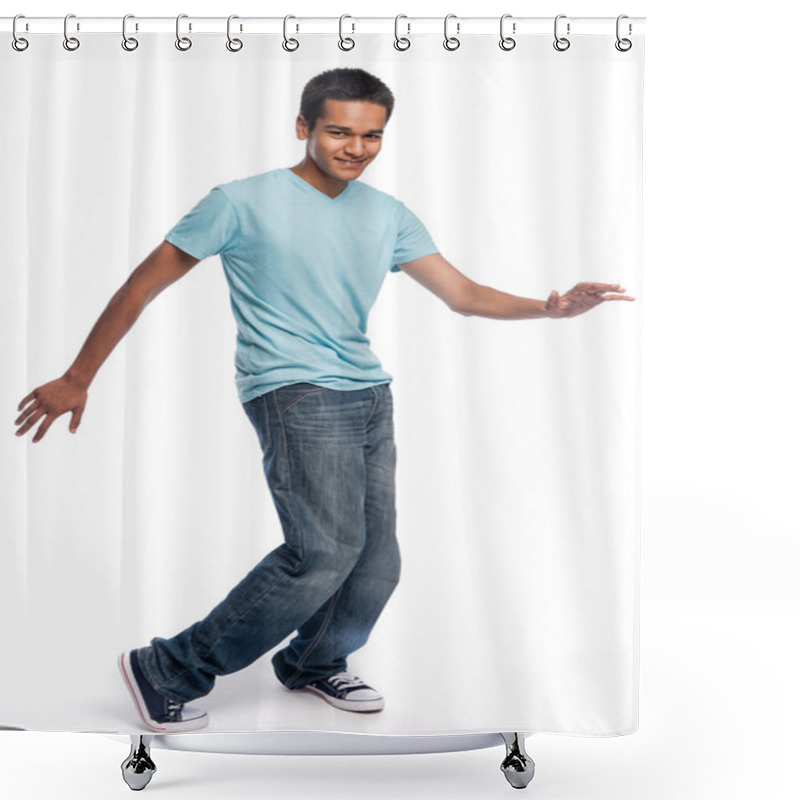 Personality  Mixed Race Teenager Dancing Shower Curtains