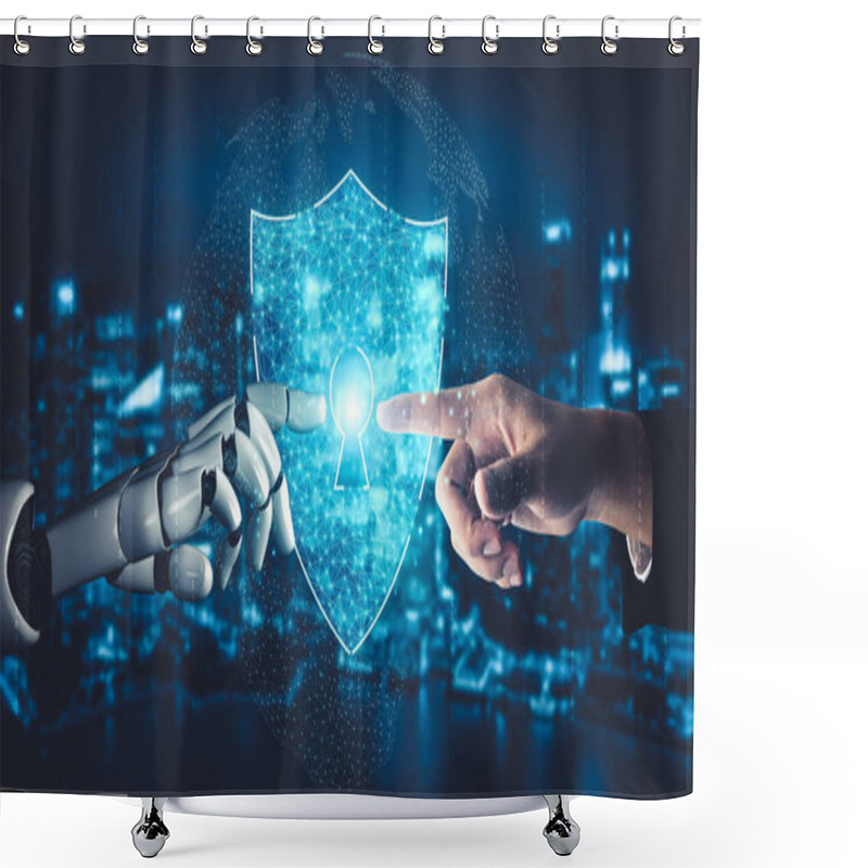 Personality  Future Artificial Intelligence And Machine Learning For AI Droid Robot Or Cyborg Shower Curtains