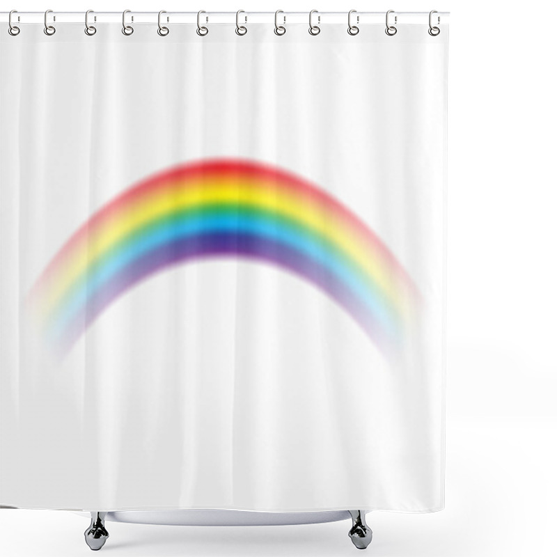 Personality  Rainbow On White Background. Shower Curtains