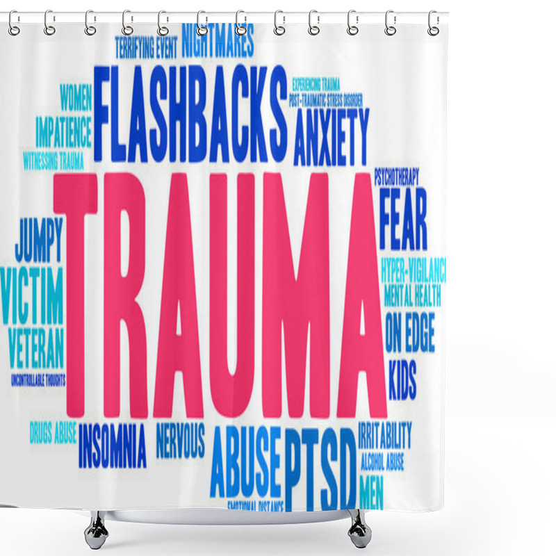 Personality  Trauma Word Cloud Shower Curtains