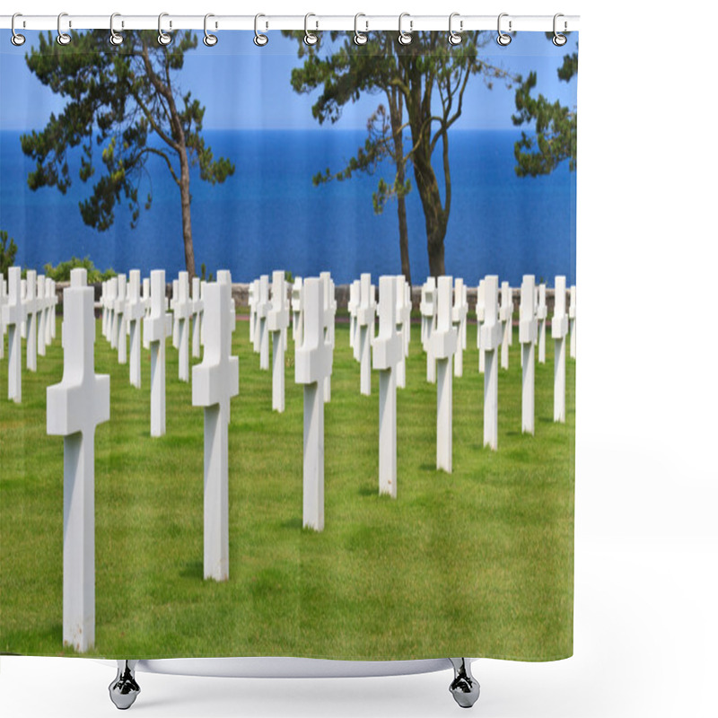 Personality  American War Cemetery Near Omaha Beach, Normandy (Colleville-sur Shower Curtains