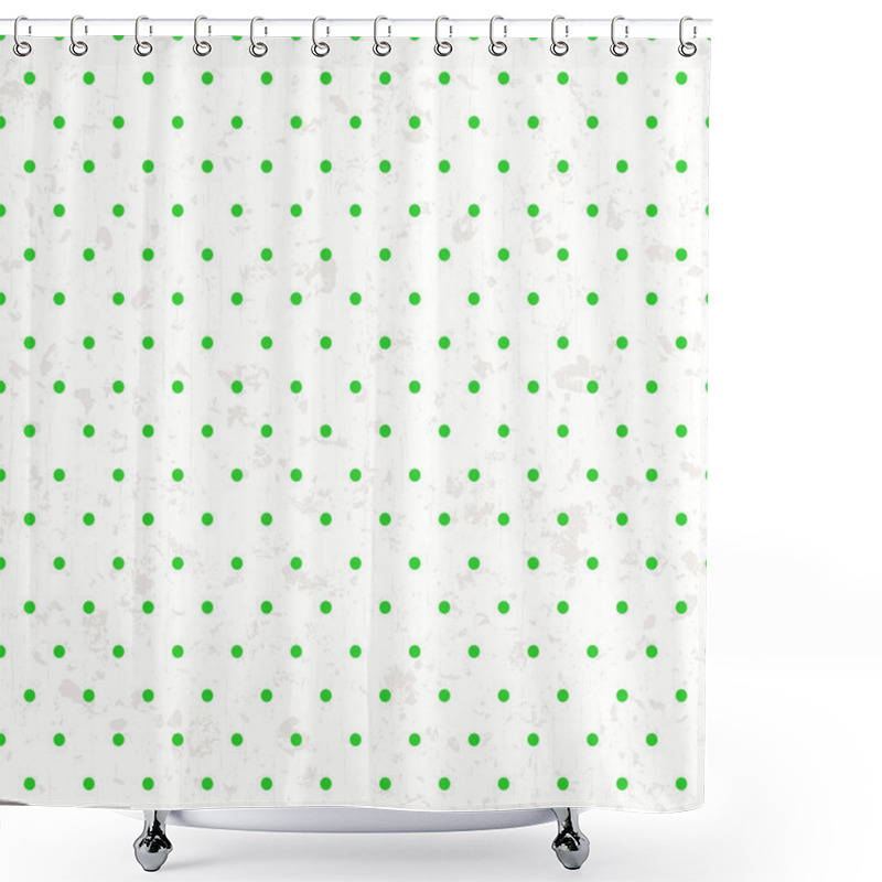 Personality  Seamless Tiny Polka Dots Green Pattern Shower Curtains