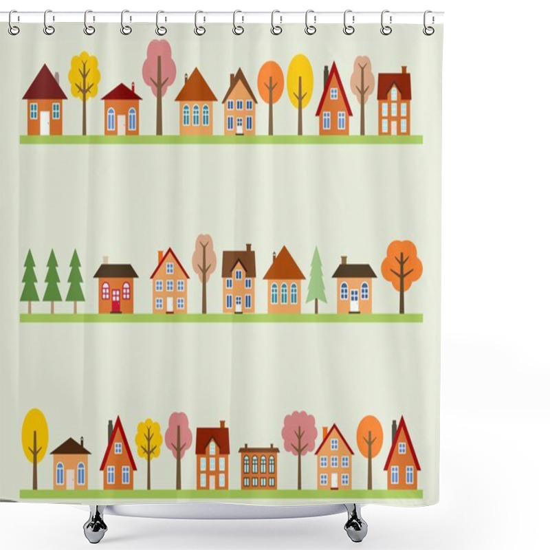 Personality  Autumn Town Shower Curtains