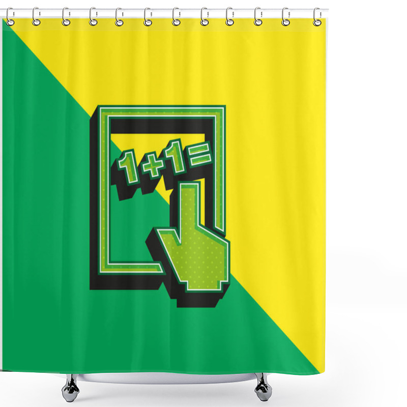 Personality  Basic Mathematics Green And Yellow Modern 3d Vector Icon Logo Shower Curtains