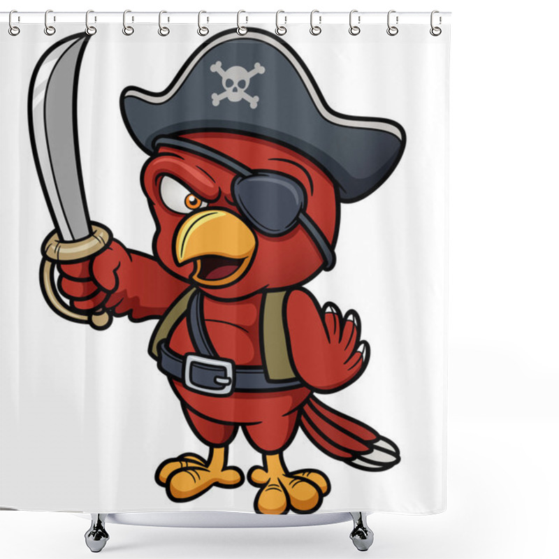 Personality  Cartoon Pirate Parrot Shower Curtains