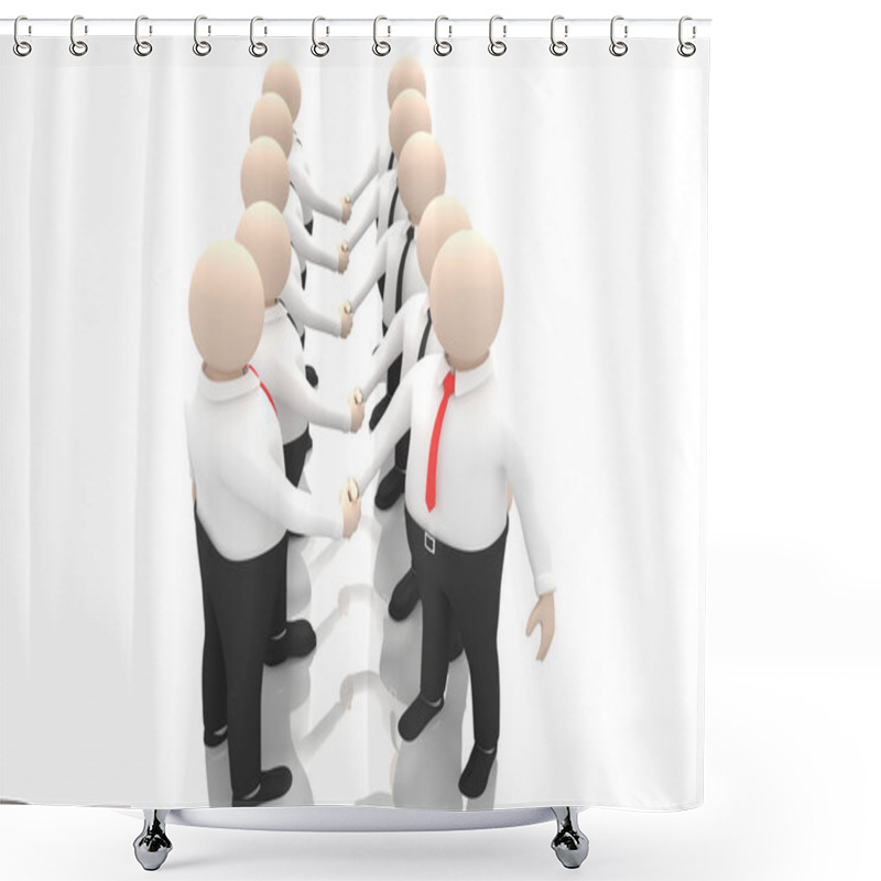 Personality  Office Scenes (handshake Commands From One Office With A Team Of From Another Office) Shower Curtains