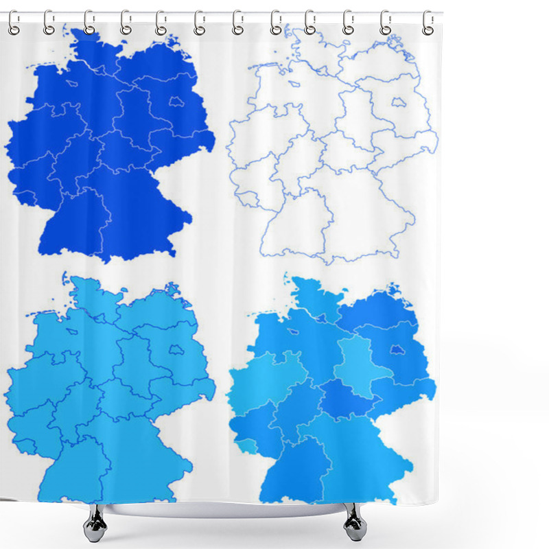 Personality  Germany Map Set Shower Curtains