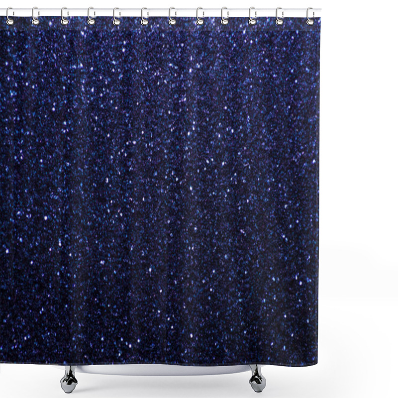 Personality  Navy Blue Sparkling Background From Small Sequins, Closeup. Brilliant Shiny Backdrop From Textile. Shimmer Denim Paper Shower Curtains